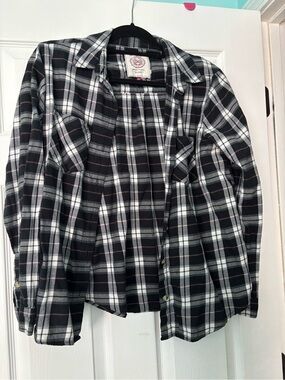 SO Black and White Plaid Shirt